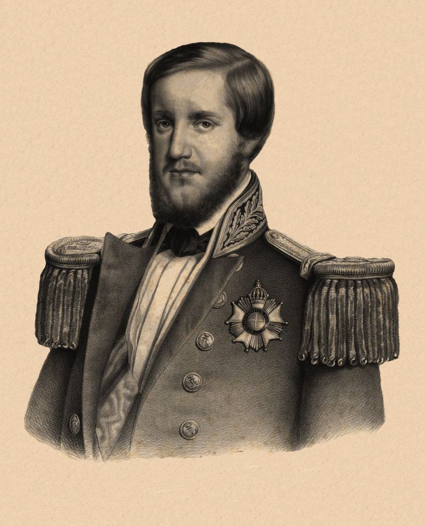 Litografia de D. Pedro II na juventude